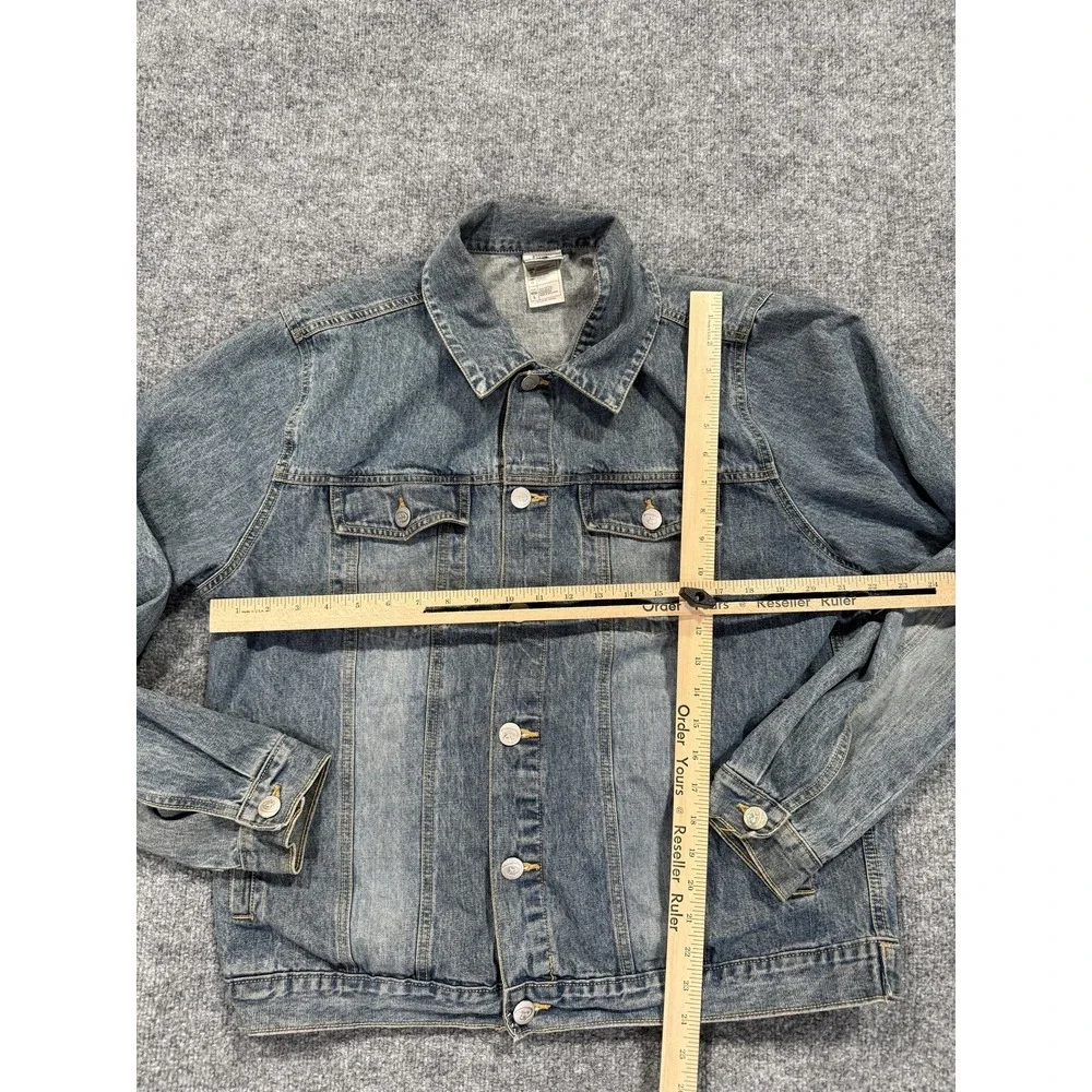 Disney Studio Collection Jacket Mens Large Blue Denim Jack Skellington Halloween